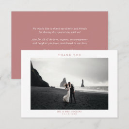 Pink Wedding Foto Danke Karte