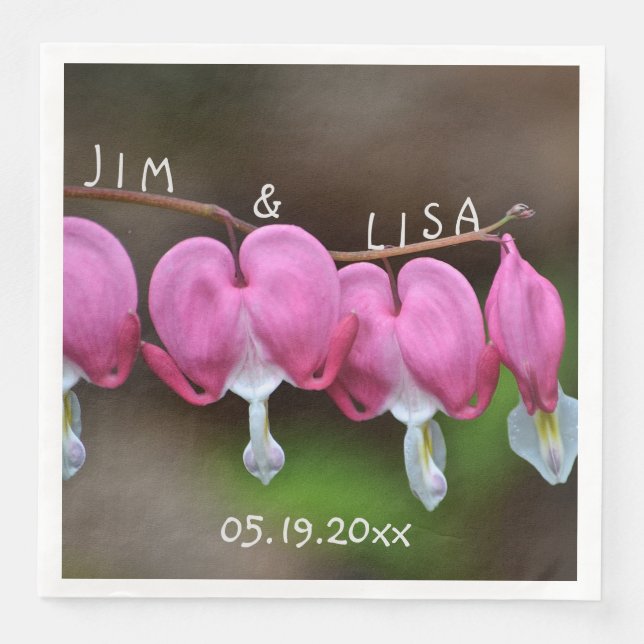 Pink Wedding Hearts Serviette (Vorderseite)