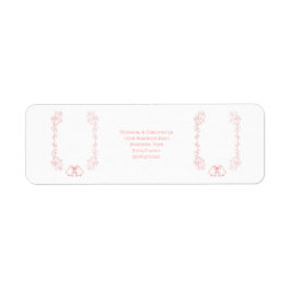 Pink Wedding Return Address Label Bells