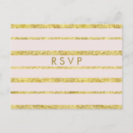 Pink Wedding RSVP Postkarten mit Gold Foil Effekt