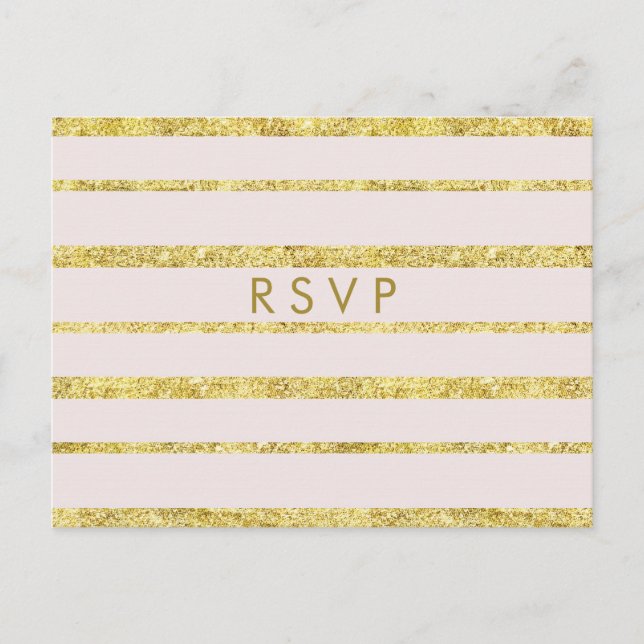 Pink Wedding RSVP Postkarten mit Gold Foil Effekt (Vorderseite)