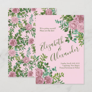 Pink Wedel Pastel Vintag Light Floral Rose Einladung