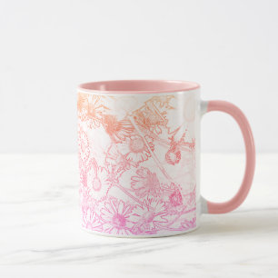 Pink-weiche Daisy-Muster Kaffeemaschine Tasse