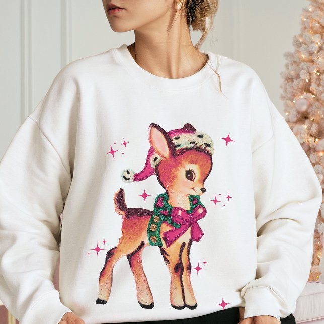 PINK WEIHNACHTEN Niedlich Retro Reindei Holiday Sp Sweatshirt (Von Creator hochgeladen)