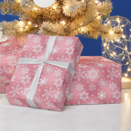 Pink Weihnachten Schneeflocke Urlaubspapier Geschenkpapier