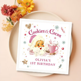 Pink Weihnachts-Cookie Geburtstagsparty Serviette