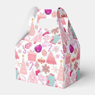 Pink Weihnachts-Ziermuster Geschenkschachtel