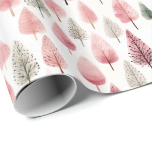 Pink Weihnachtsbaum Wrapping Paper Geschenkpapier