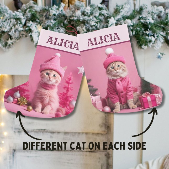 Pink Weihnachtsgeschenk Niedlich Katzenklammer Kleiner Weihnachtsstrumpf (Von Creator hochgeladen)