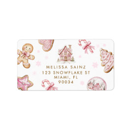 Pink Weihnachtskochteletikett Adressaufkleber