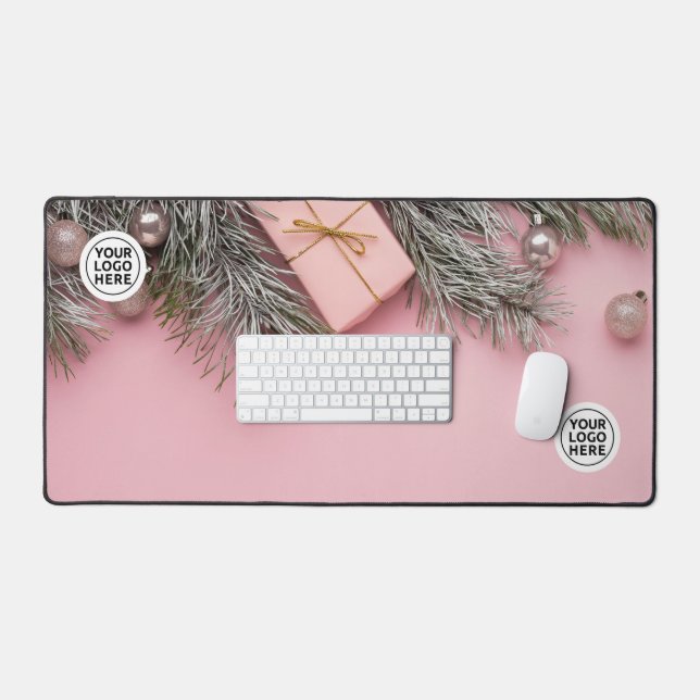 Pink Weihnachtsschreibtisch matte Mouse Pad Schreibtischunterlage (Tastatur & Maus)