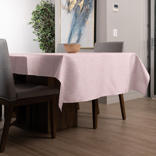 Pink Weiß Muster Einfach Minimalistisch Tischdecke (Pink speckled dotted cute festive table cloth.)