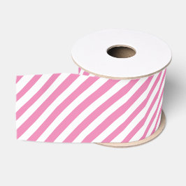 Pink-weiße Diagonalstreifen - individuell einstell Ripsband
