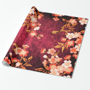 PINK WEISSE FRÜHSTÜCK BLUMEN, ANTIQUE ROTE BLUME GESCHENKPAPIER