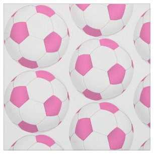 Pink-weiße Fußball-Muster Stoff