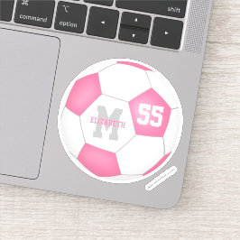 Pink-weiße Fußballmädchen personalisiert Aufkleber