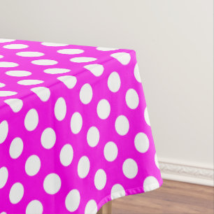 Pink-weiße Kachelmuster Polka-Punkt Tischdecke
