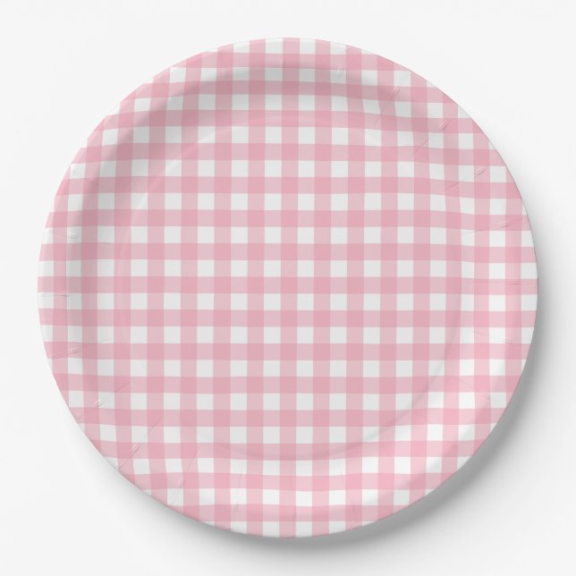 Pink-weiße Karton-Teller für Musterpapiere Pappteller (Vorderseite)