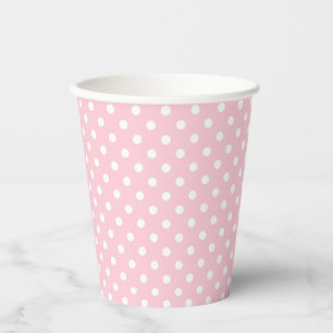 Pink-weiße Polka-Dosen-Papiertüten Pappbecher