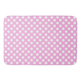 Pink-weiße Polka-Punkte Badematte