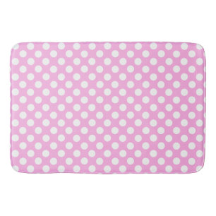 Pink-weiße Polka-Punkte Badematte