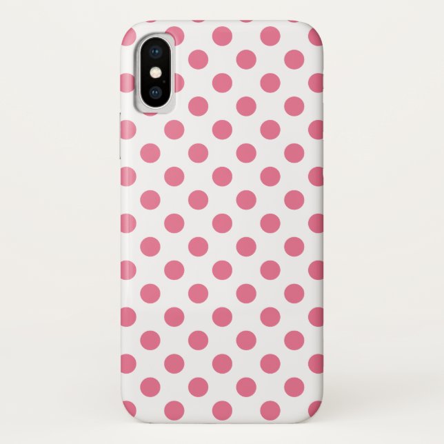 Pink-weiße Polka-Punkte Case-Mate iPhone Hülle (Rückseite)