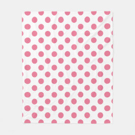 Pink-weiße Polka-Punkte Fleecedecke