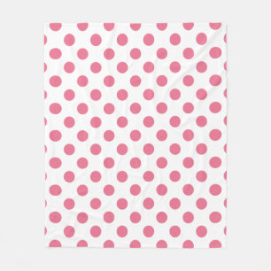 Pink-weiße Polka-Punkte Fleecedecke