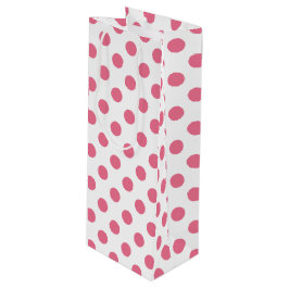 Pink-weiße Polka-Punkte Geschenktüte Für Weinflaschen