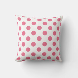 Pink-weiße Polka-Punkte Kissen