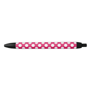Pink-weiße Polka-Punkte Kugelschreiber