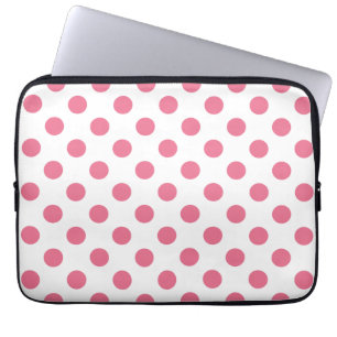 Pink-weiße Polka-Punkte Laptopschutzhülle