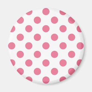 Pink-weiße Polka-Punkte Magnet