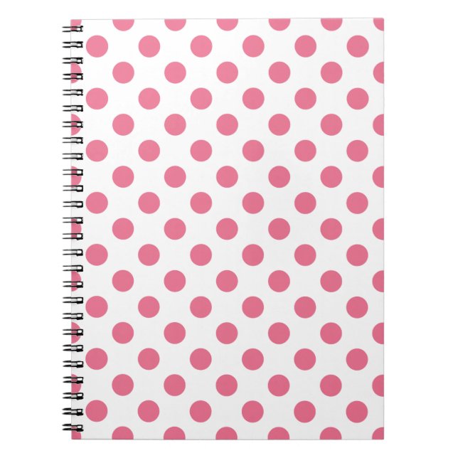 Pink-weiße Polka-Punkte Notizblock (Vorderseite)