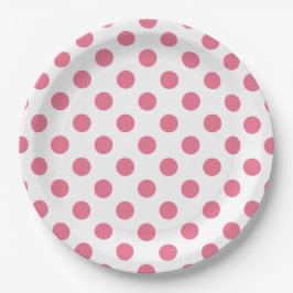 Pink-weiße Polka-Punkte Pappteller
