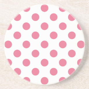 Pink-weiße Polka-Punkte Sandstein Untersetzer