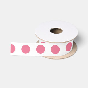 Pink-weiße Polka-Punkte Satinband