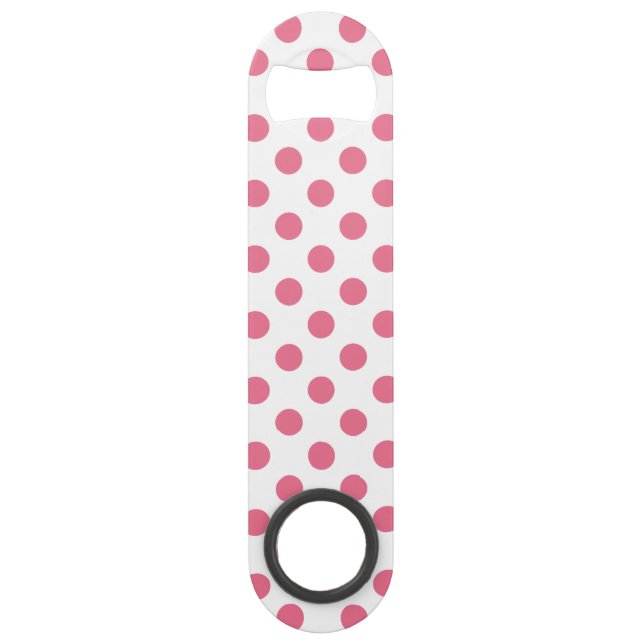 Pink-weiße Polka-Punkte Speedflaschenöffner (Vorderseite)