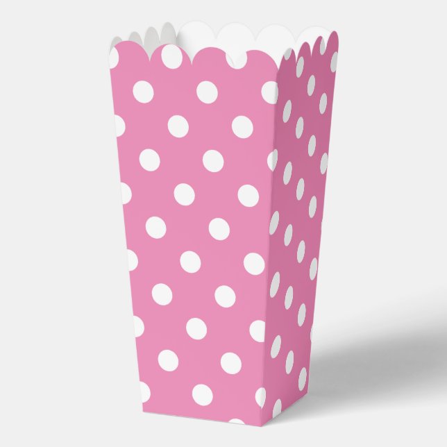 Pink-weiße Polka-Punktmuster benutzerdefiniertes P Geschenkschachtel (Vorderseite)