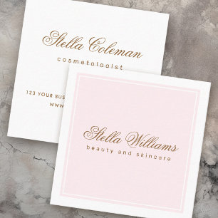 Pink-weiße Schönheitsnadelnheit minimalistisch Quadratische Visitenkarte