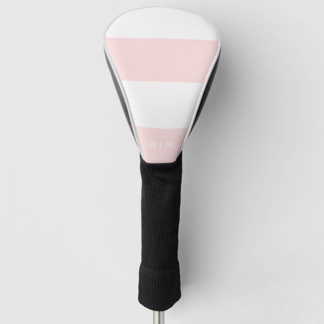 Pink-weiße Streifen für die weibliche Farbe Golf Headcover (Vorderseite)
