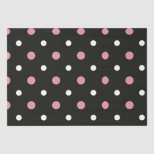 Pink-weiße und schwarze Polka-Punkte Seidenpapier