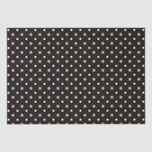 Pink-weiße und schwarze Polka-Punkte Seidenpapier