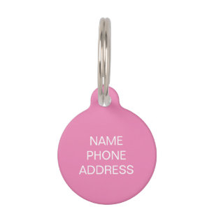 Pink, weißer Hund, Haustiername anpassen, personal Haustiermarke