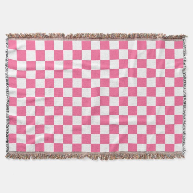 Pink-weißes Muster eines karierten Karos Decke (Vorderseite)