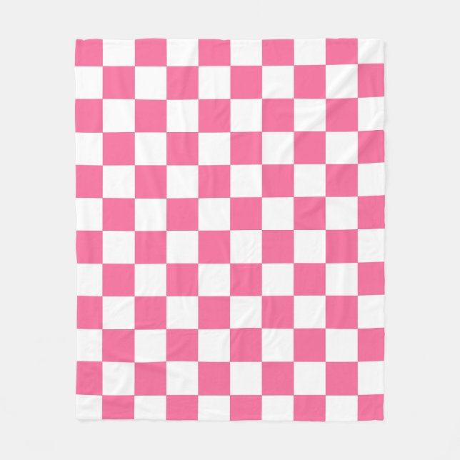Pink-weißes Muster eines karierten Karos Fleecedecke (Vorderseite)