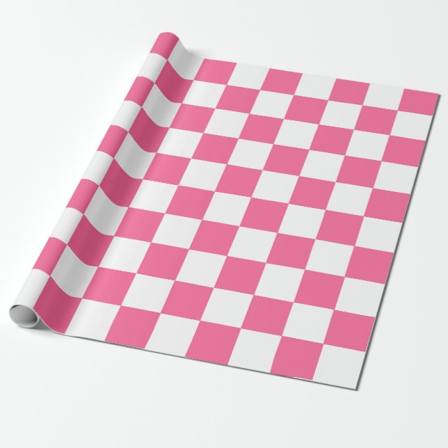 Pink-weißes Muster eines karierten Karos Geschenkpapier (Ungerollt)
