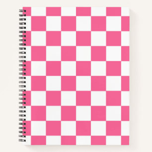 Pink-weißes Muster eines karierten Karos Notizbuch