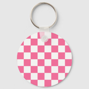 Pink-weißes Muster eines karierten Karos Schlüsselanhänger