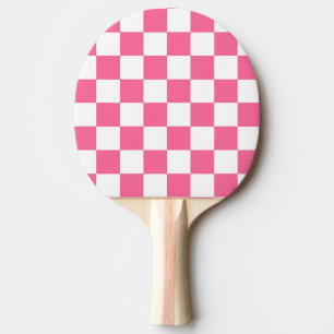 Pink-weißes Muster eines karierten Karos Tischtennis Schläger